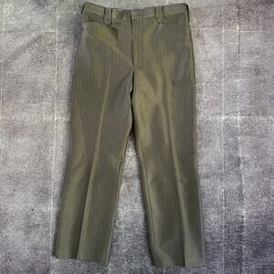 Men's Vintage 70's Mesquite USA Stripe Pearl Snap Pocket Brown Slack Pants Sz 36